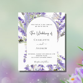 Budget lavender-blommigt-bröllopsinbjudan