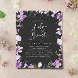 Budget Lavender Flowers Baby Brunch-inbjudan