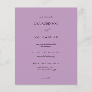 Budget Lavender Lila Calligraphy Bröllop Flyer
