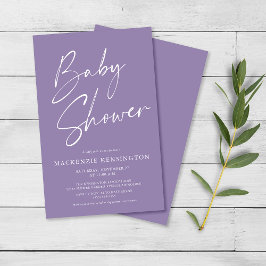 Budget Lavender Lila Script Baby Shower FLYER