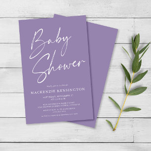 Budget Lavender Lila Script Baby Shower FLYER