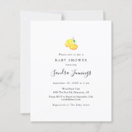 Budget Lemon Baby Shower Elegant Minimalistisk
