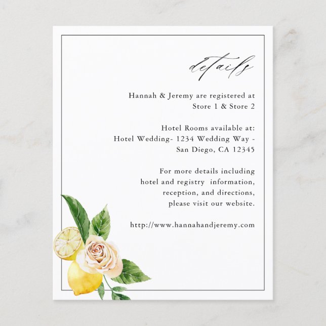 Budget Lemon Blommiga Detaljer Flygblad (Framsidan)