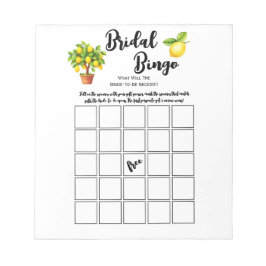 Budget lemon Citrus Bröllopsdusch Bingo Partyspel Anteckningsblock