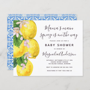 Budget Lemon Main Squeeze Baby Shower-inbjudan