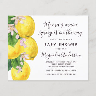 Budget Lemon Main Squeeze Baby Shower-inbjudan