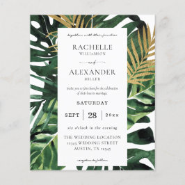 Budget LG Tropical Handflatan Löv Guld 1B Bröllop Flygblad