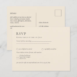 BUDGET Light BEIGE Monochrome Bröllop Vykort