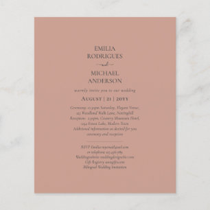 BUDGET Light Terracotta Monochrome BRÖLLOP Flygblad