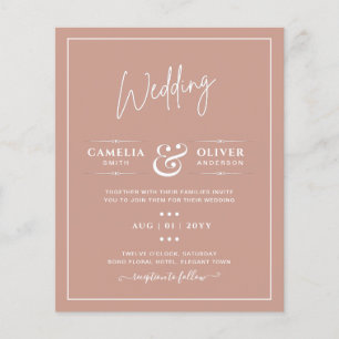 BUDGET Light Terracotta Monochrome BRÖLLOP Flygblad
