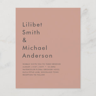 BUDGET Light Terracotta Monochrome BRÖLLOP Flygblad