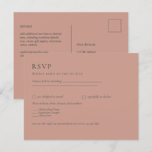 BUDGET Light Terracotta Monochrome BRÖLLOP Vykort