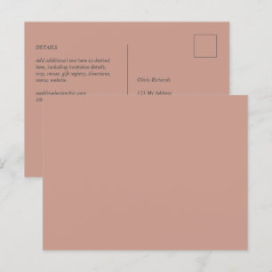 BUDGET Light Terracotta Monochrome BRÖLLOP Vykort
