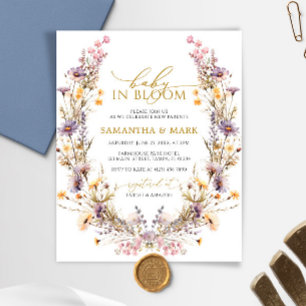 Budget Lila Baby i Bloom Duscheinladning