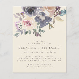 Budget Lila Blommigt Watercolor Elegant bröllop