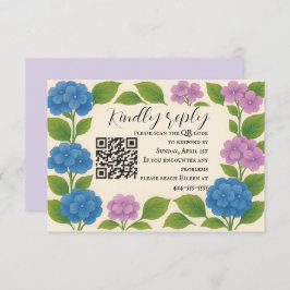 Budget Lila/Blue Hydrangea QR Code OSA kort