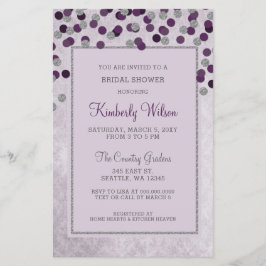 Budget Lila Confetti Inbjudningskort för möhippan