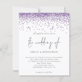 Budget Lila Glitter confetti bröllopsinbjudan