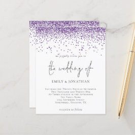 Budget Lila Glitter confetti bröllopsinbjudan