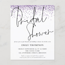 Budget Lila Glitter Inbjudningskort för möhippan