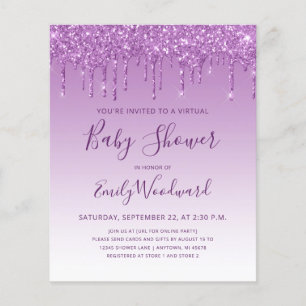 Budget Lila Glitter Virtuell babyskuva för