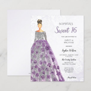 Budget Lila Gnistra Dress Sweet 16-inbjudan