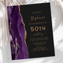 Budget Lila Guld Agat Mörk 50-årsdag