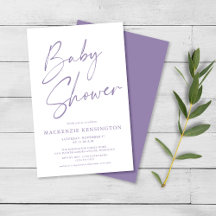 Budget Lila Lavender Script Baby Shower FLYER
