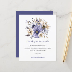 Budget Lila Lilac Blommigt Bröllop Tack