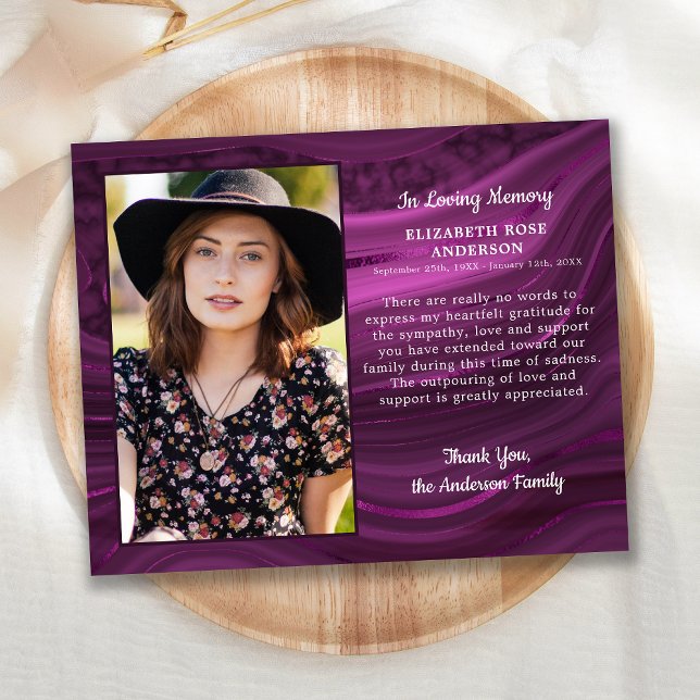 Budget Lila Marmor Begravning Tacksamhetskort Foto (Skapare uppladdad)