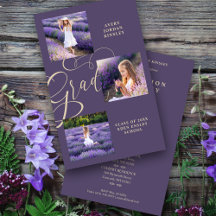 Budget Lila Modern Typography Grad Three Photos