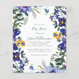 Budget Lila Orchid Blommigt Ram Baby Shower