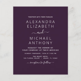 Budget Lila Plum bröllopsinbjudan Flygblad