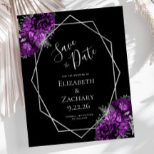 Budget Lila Plum Silver Blommigt Black Bröllop