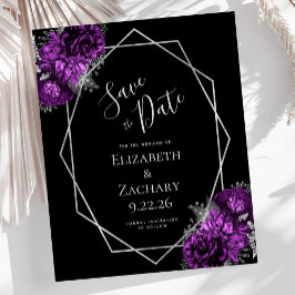 Budget Lila Plum Silver Blommigt Black Bröllop