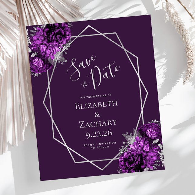 Budget Lila Plum Silver Blommigt Bröllop (Skapare uppladdad)