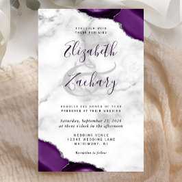 Budget Lila Silver Agate Marble Corners Bröllop