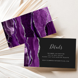 Budget Lila Silver Agate Mörk Bröllop webbplats Tilläggskort