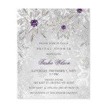 Budget Lila Snowflake Inbjudningskort för möhippan
