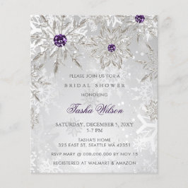 Budget Lila Snowflake Inbjudningskort för möhippan