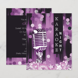 Budget Lila Sweet 16 Karaoke-inbjudan