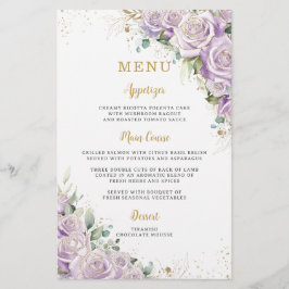 Budget Lilac Lila Ro Blommigt Flowers Menu Lakan Flygblad