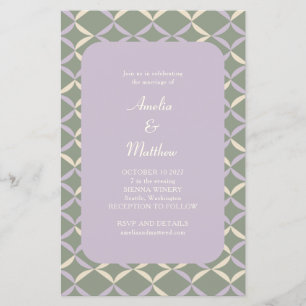 Budget Lilac Sage Elegant Geometrisk Bröllopsinbju