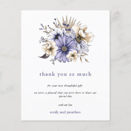 Budget Lilac Watercolor Blommigtar Bröllop Tack