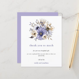 Budget Lilac Watercolor Blommigtar Bröllop Tack