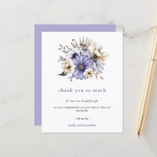 Budget Lilac Watercolor Blommigtar Bröllop Tack