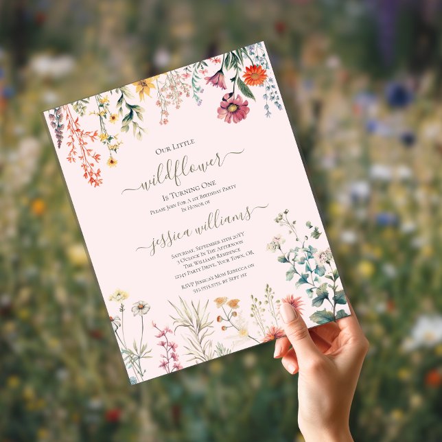 Budget Lille Vildblomma Fyller Ett 1-års Födelseda (Skapare uppladdad)