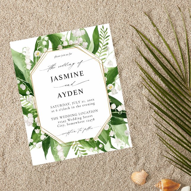 Budget Lily i Valley White Blommigt Bröllop Flygblad (Skapare uppladdad)