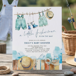 Budget Liten Fiskare Bebis Shower Inbjudan 