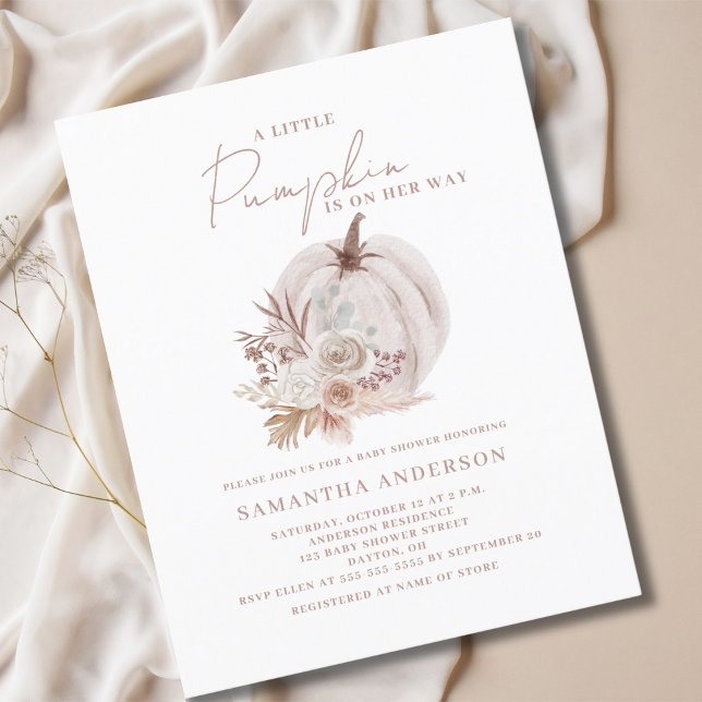 Budget Liten Pumpa Flicka Bebis Shower Inbjudan Flygblad (Skapare uppladdad)